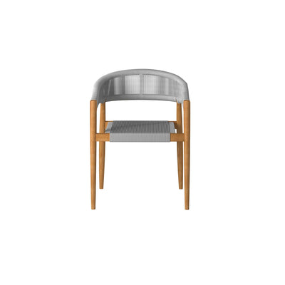 Klint Teak Outdoor Rope Dining Stacking Armchair in Black (Set of 4)
