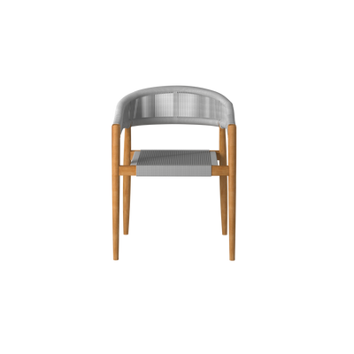 Klint Teak Outdoor Rope Dining Stacking Armchair in Black (Set of 4)