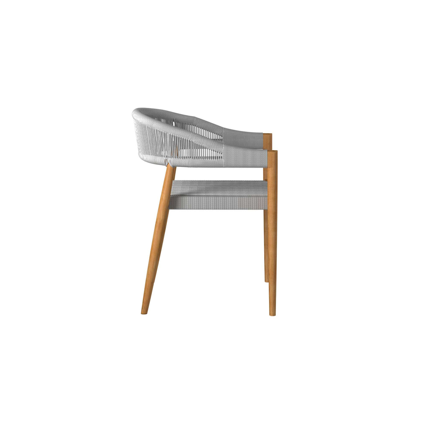 Klint Teak Outdoor Rope Dining Stacking Armchair in Black (Set of 4)
