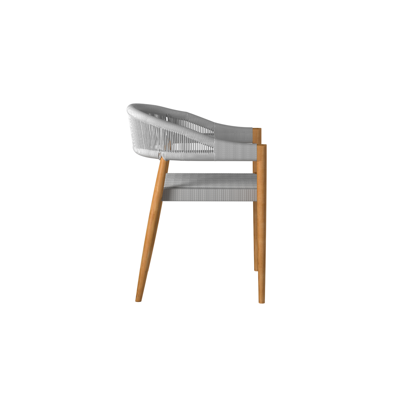 Klint Teak Outdoor Rope Dining Stacking Armchair in Black (Set of 4)