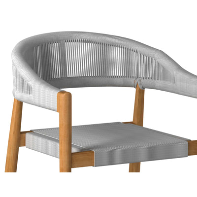 Klint Teak Outdoor Rope Dining Stacking Armchair in Black (Set of 4)