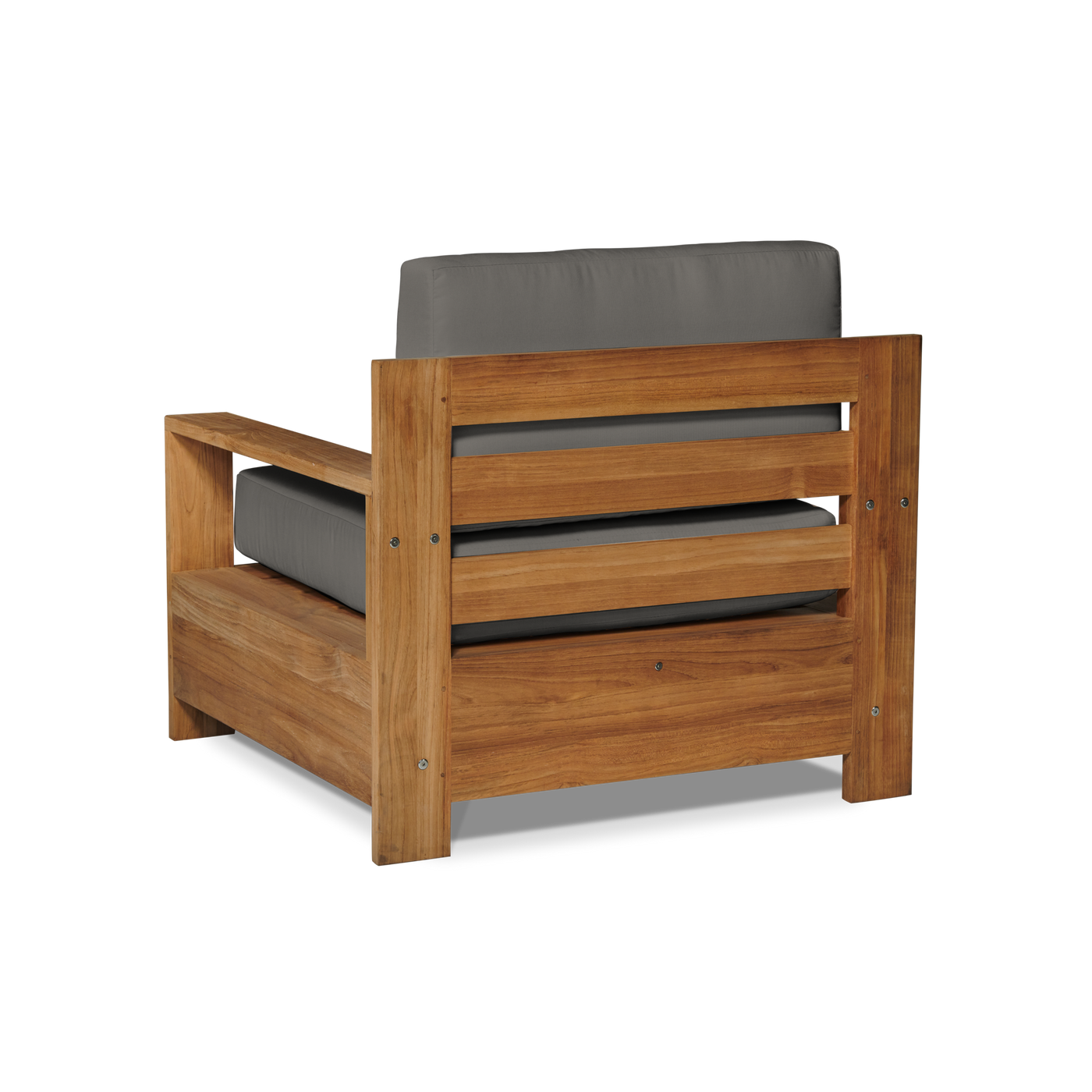 Qube Teak Outdoor Club Chair with Sunbrella® Canvas Cushion