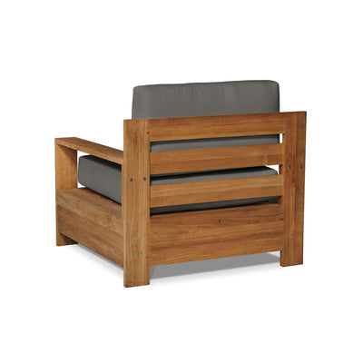 Qube Teak Outdoor Club Chair with Sunbrella® Canvas Cushion