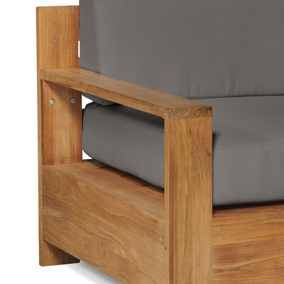 Qube Teak Outdoor Club Chair with Sunbrella® Canvas Cushion