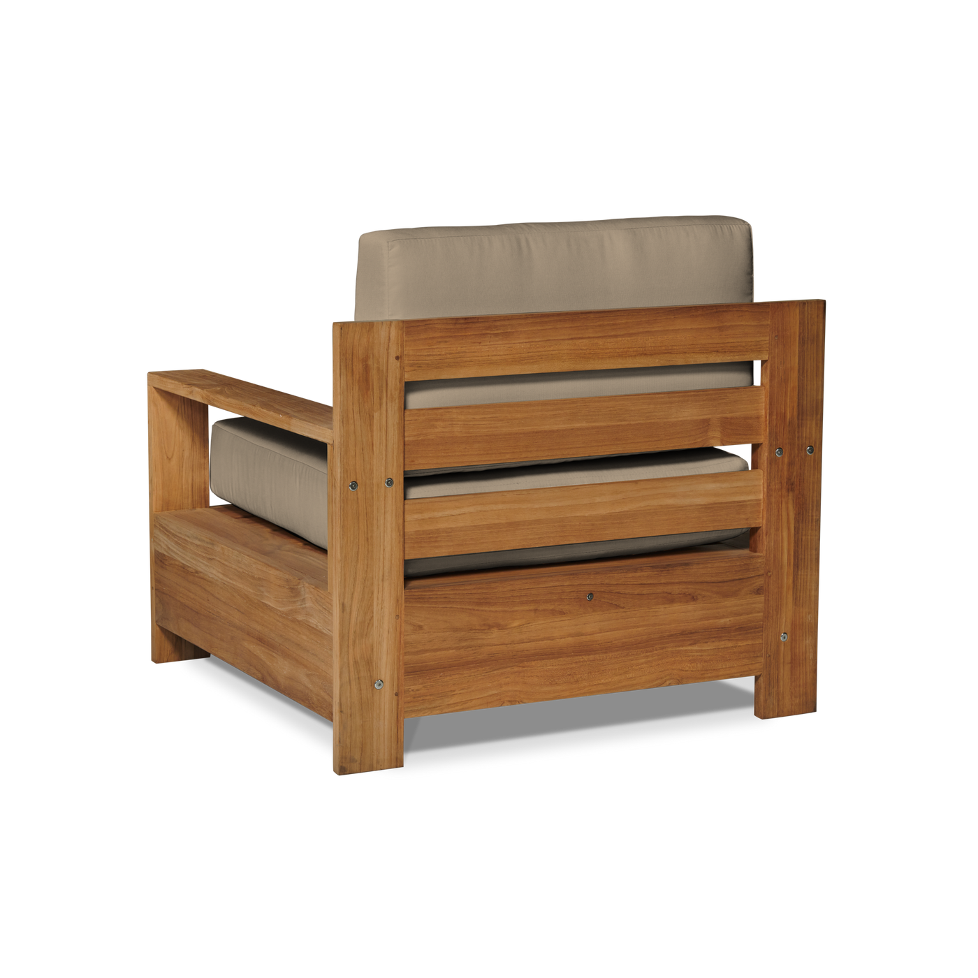 Qube Teak Outdoor Club Chair with Sunbrella® Canvas Cushion