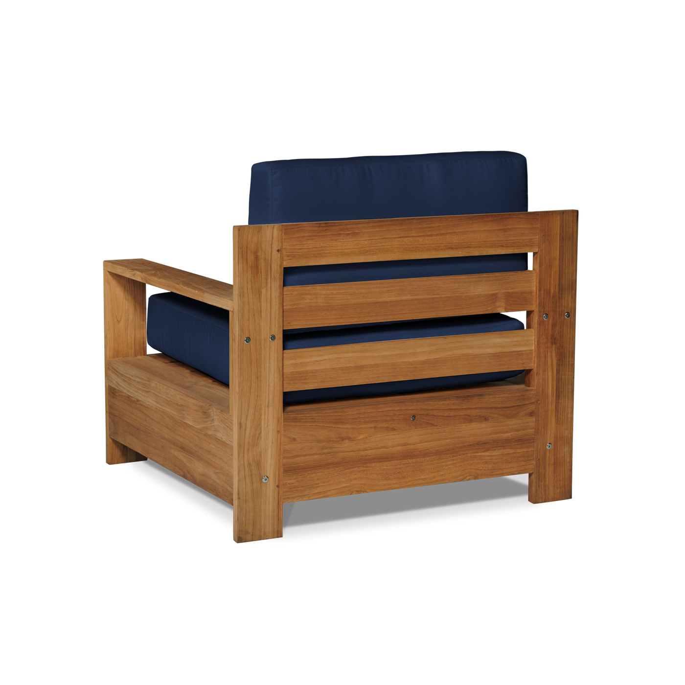 Qube Teak Outdoor Club Chair with Sunbrella® Canvas Cushion