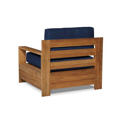 Qube Teak Outdoor Club Chair with Sunbrella® Canvas Cushion