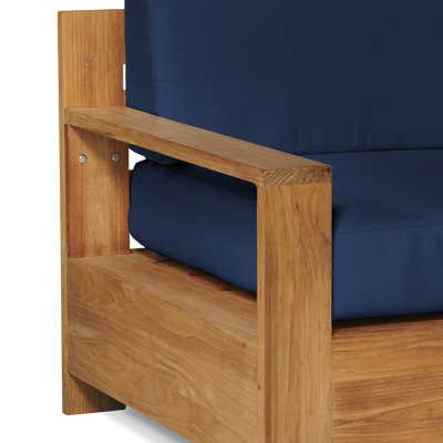 Qube Teak Outdoor Club Chair with Sunbrella® Canvas Cushion
