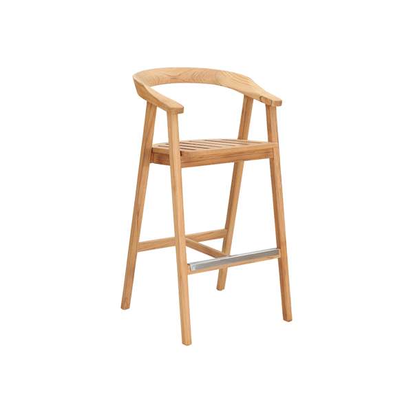 La Costa Teak Outdoor Barrel Back Bar Armchair