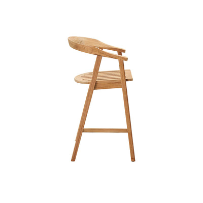La Costa Teak Outdoor Barrel Back Bar Armchair