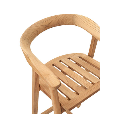 La Costa Teak Outdoor Barrel Back Bar Armchair