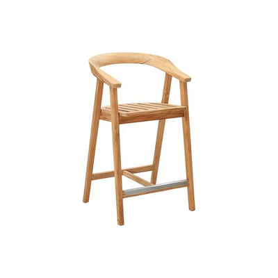 La Costa Teak Outdoor Barrel Back Counter Height Armchair