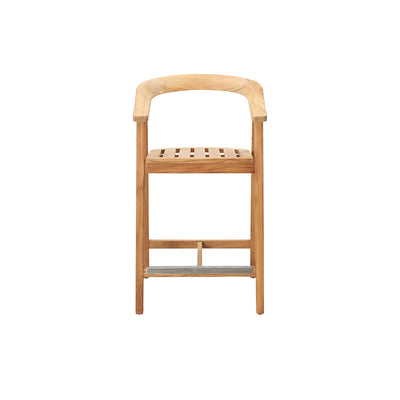 La Costa Teak Outdoor Barrel Back Counter Height Armchair