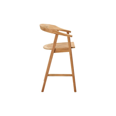 La Costa Teak Outdoor Barrel Back Counter Height Armchair
