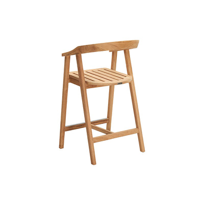 La Costa Teak Outdoor Barrel Back Counter Height Armchair