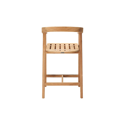 La Costa Teak Outdoor Barrel Back Counter Height Armchair