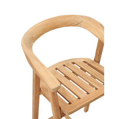 La Costa Teak Outdoor Barrel Back Counter Height Armchair