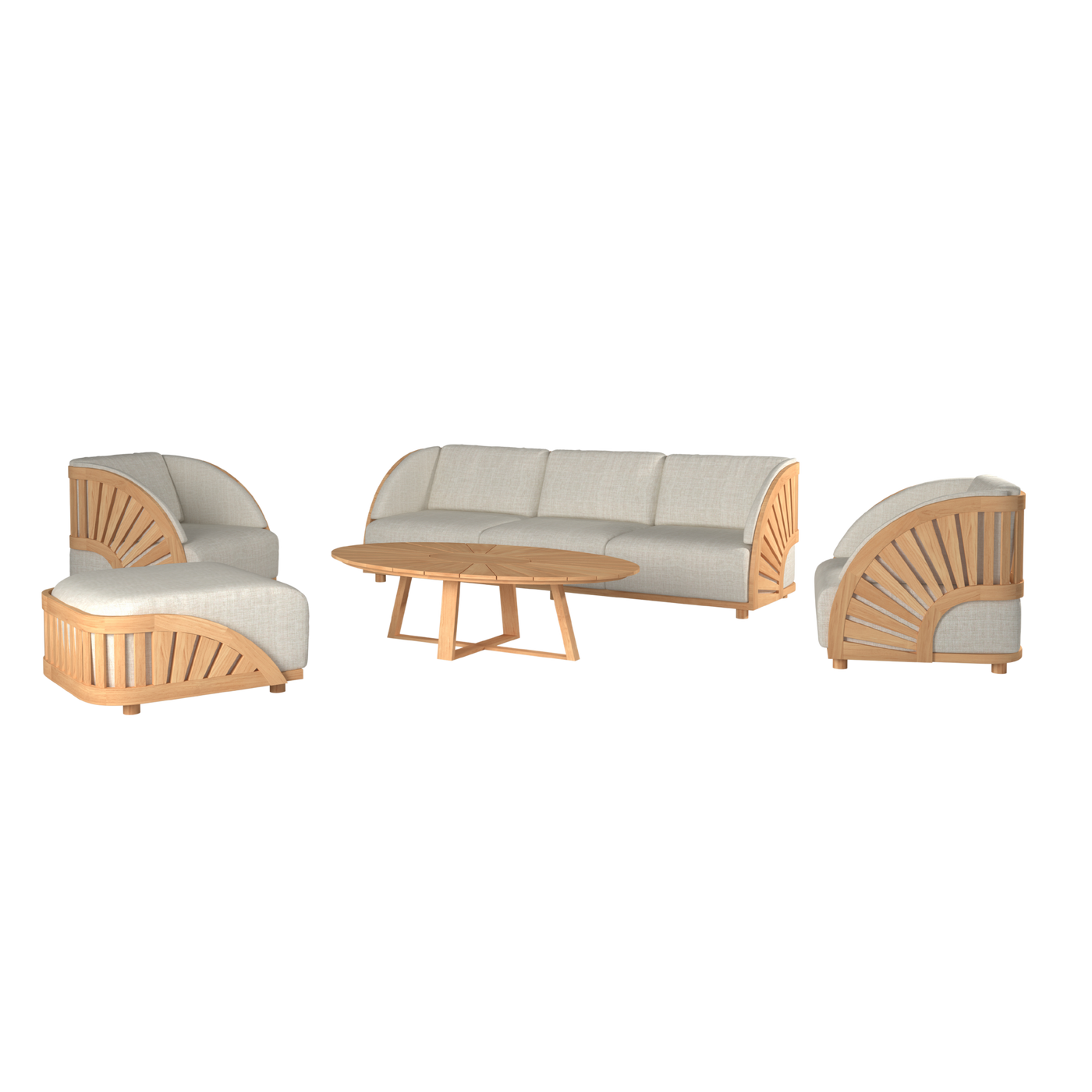 Sunburst Teak Outdoor Club Chair with Sunbrella® Cushion