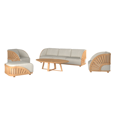 Sunburst Teak Outdoor Club Chair with Sunbrella® Cushion