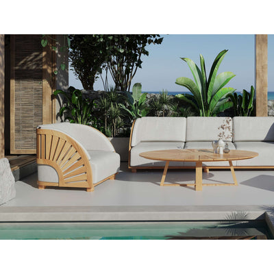 Sunburst Teak Outdoor Club Chair with Sunbrella® Cushion