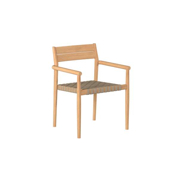 Siena Teak Outdoor Woven Stacking Armchair (Set of 4)