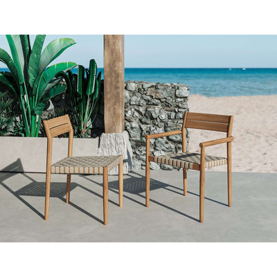 Siena Teak Outdoor Woven Stacking Armchair (Set of 4)