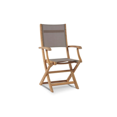 Stella Teak Outdoor Dining Folding Armchair in Black