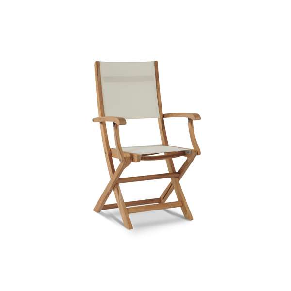 Stella Teak Outdoor Dining Folding Armchair in Black