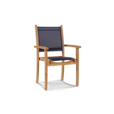 Pearl Teak Outdoor Dining Stacking Armchair in Black (Set of 4)