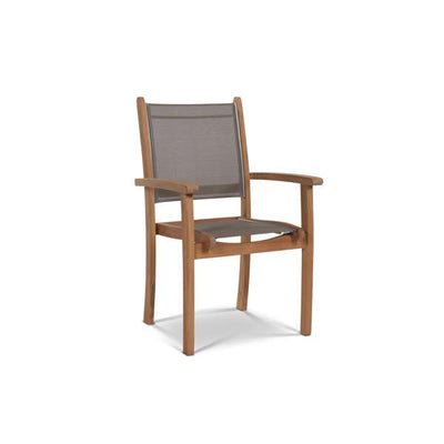 Pearl Teak Outdoor Dining Stacking Armchair in Black (Set of 4)