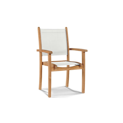 Pearl Teak Outdoor Dining Stacking Armchair in Black (Set of 4)