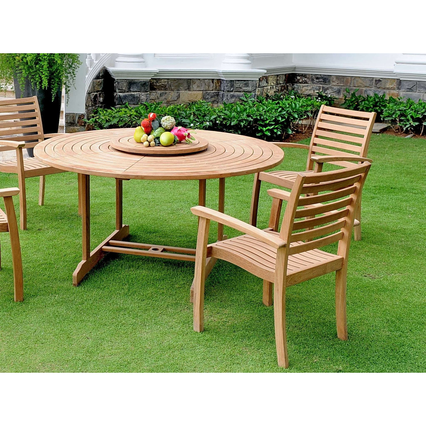 Royal Teak Outdoor Dining Stacking Armchair (Set of 4)