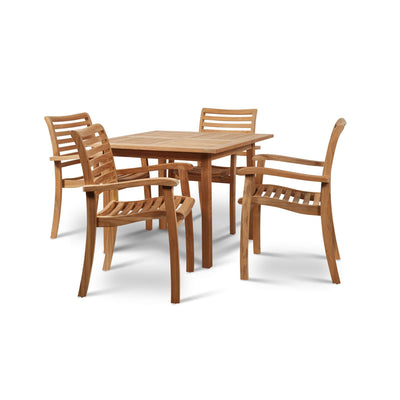Birmingham Teak Outdoor Dining Stacking Armchair (Set of 4)