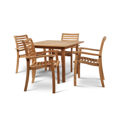 Birmingham Teak Outdoor Dining Stacking Armchair (Set of 4)