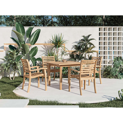 Birmingham Teak Outdoor Dining Stacking Armchair (Set of 4)