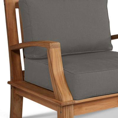 Grande Teak Outdoor Club Chair with Sunbrella® Canvas Cushion