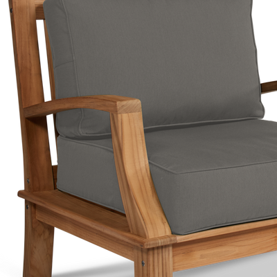 Grande Teak Outdoor Club Chair with Sunbrella® Canvas Cushion