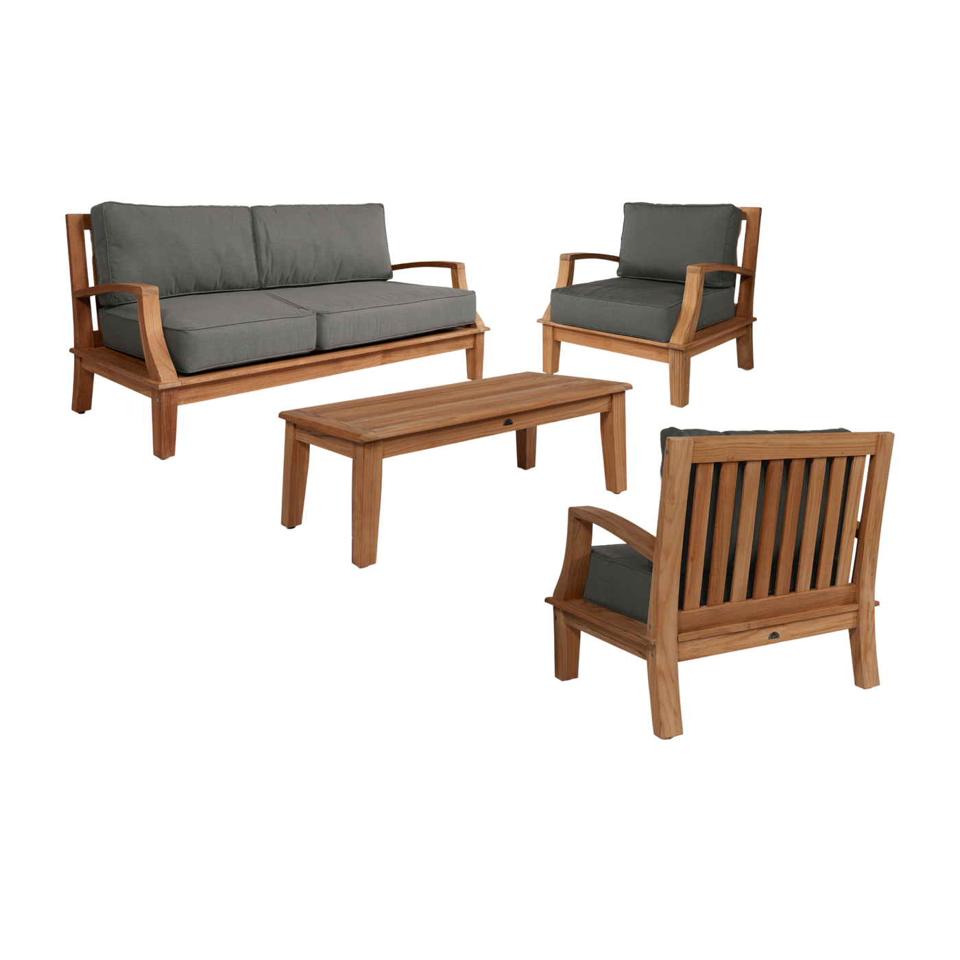 Grande Teak Outdoor Club Chair with Sunbrella® Canvas Cushion