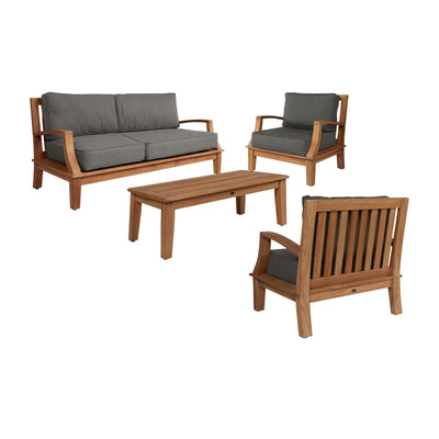 Grande Teak Outdoor Club Chair with Sunbrella® Canvas Cushion