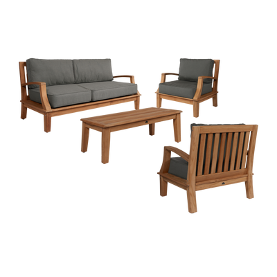 Grande Teak Outdoor Club Chair with Sunbrella® Canvas Cushion