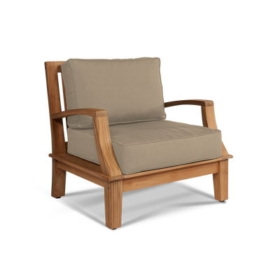 Grande Teak Outdoor Club Chair with Sunbrella® Canvas Cushion