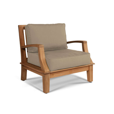 Grande Teak Outdoor Club Chair with Sunbrella® Canvas Cushion
