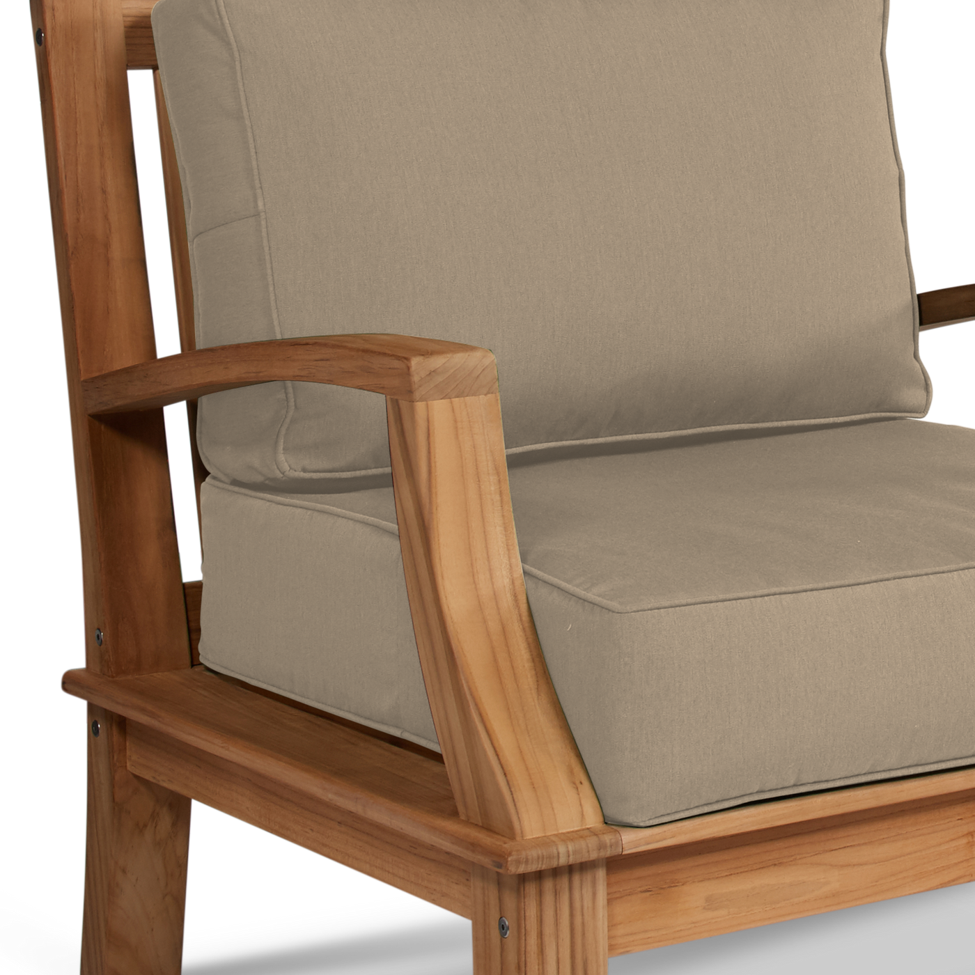 Grande Teak Outdoor Club Chair with Sunbrella® Canvas Cushion