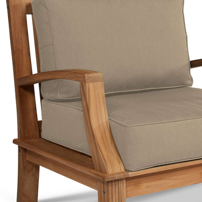 Grande Teak Outdoor Club Chair with Sunbrella® Canvas Cushion