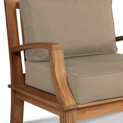 Grande Teak Outdoor Club Chair with Sunbrella® Canvas Cushion