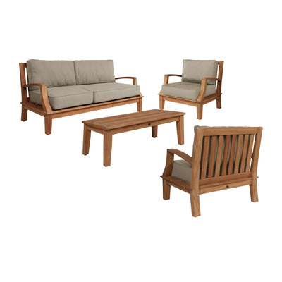 Grande Teak Outdoor Club Chair with Sunbrella® Canvas Cushion
