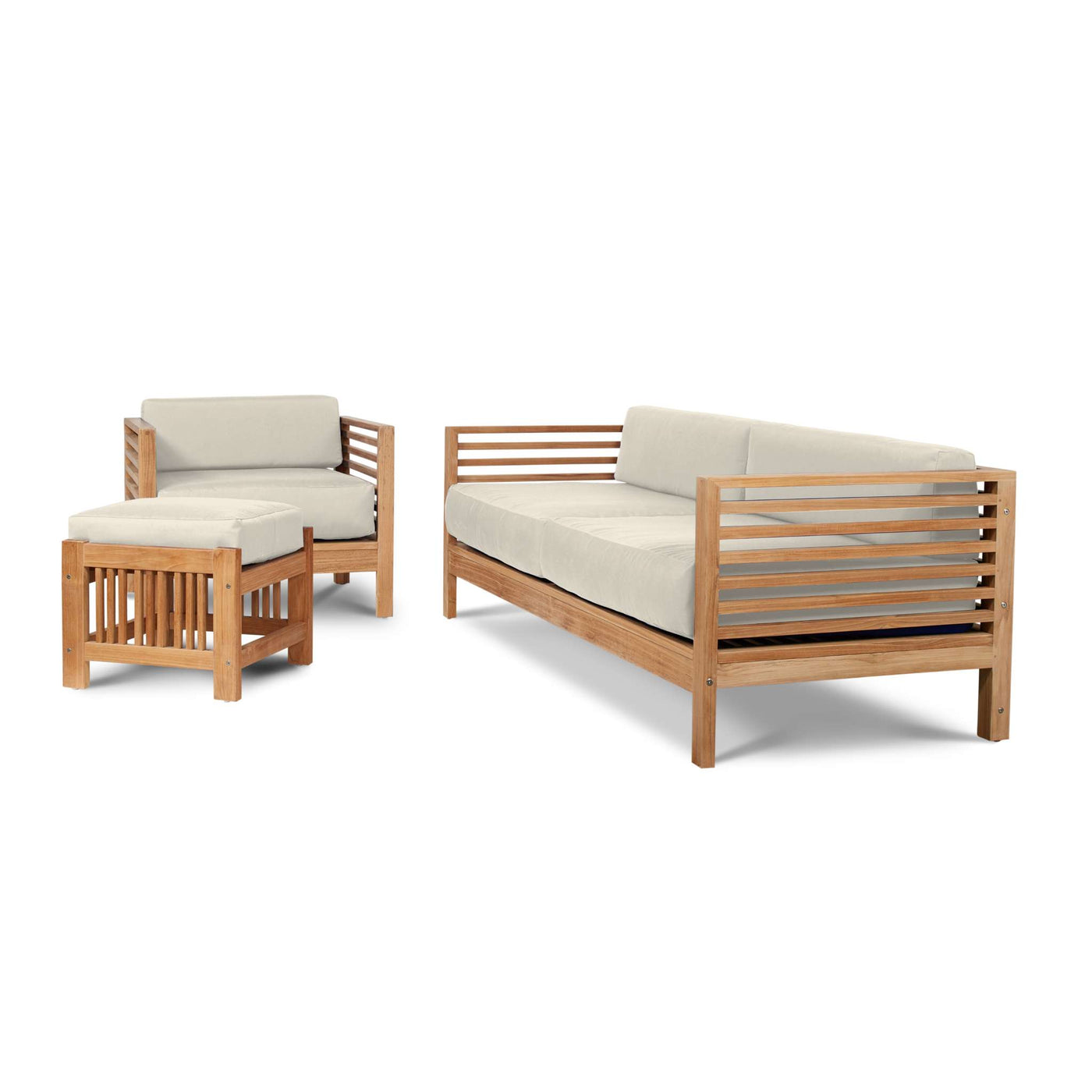 Summer Teak Outdoor Sofa with Sunbrella® Canvas Cushion