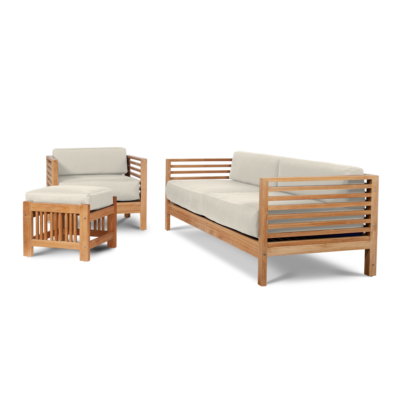 Summer Teak Outdoor Sofa with Sunbrella® Canvas Cushion