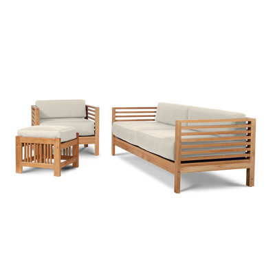 Summer Teak Outdoor Sofa with Sunbrella® Canvas Cushion