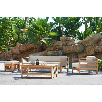 Summer Teak Outdoor Sofa with Sunbrella® Canvas Cushion
